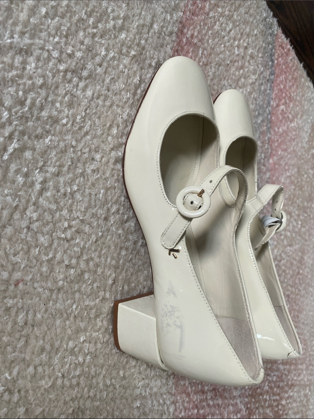 Larroudé Cream Mary Jane Pumps - Patent Leather - Picture 2 of 8